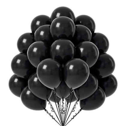 Black Chrome Rubber / Latex Balloon - Helium Quality - 12 inches - 10PC Black Chrome Rubber / Latex Balloon - Helium Quality - 12 inches - 10PC