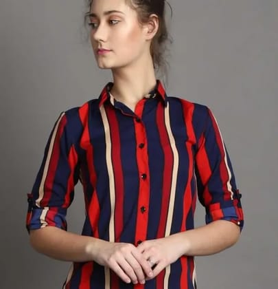 Women's Crepe Stripe Shirt