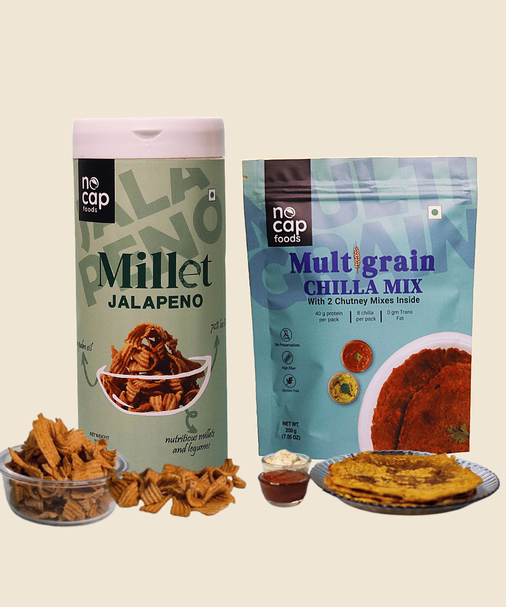 Combo| Multigrain Chilla Premix 200gm & Millet Jalapeno Chips 150gm