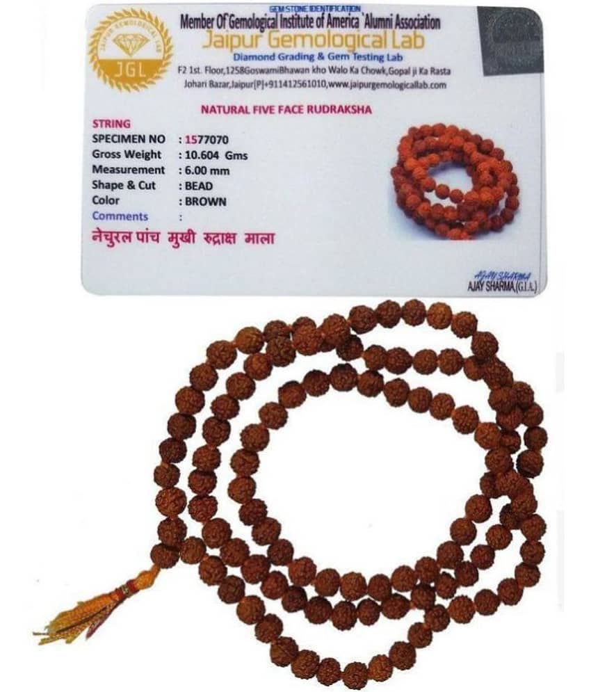 Original-lab-certified-nepal 5 face Rudraksha mala 7.00 -8.00 mm size108 quality beads
