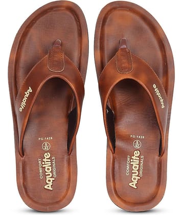 Aqualite Tan Men's Thong Flip Flop