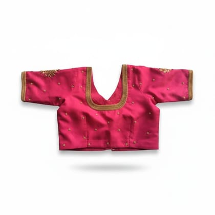 Women's Embroidered Hot Pink Designer Blouse
