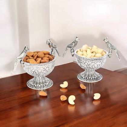 German SilverSet of 2 Parrot Design Bowls