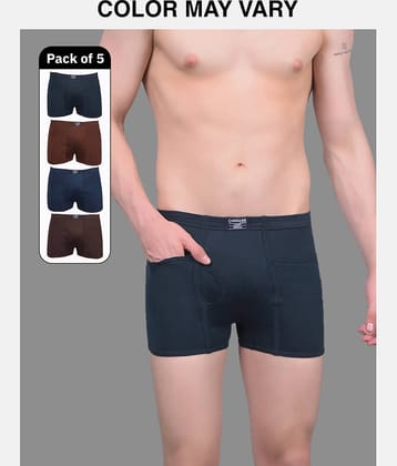 Dollar Lehar Mens Combed Cotton Trunk - Pack of 5 - (Colour May Vary)