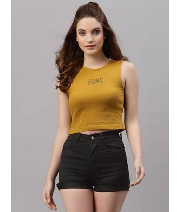 Rigo Women's Cotton Crop Top ( Yellow )