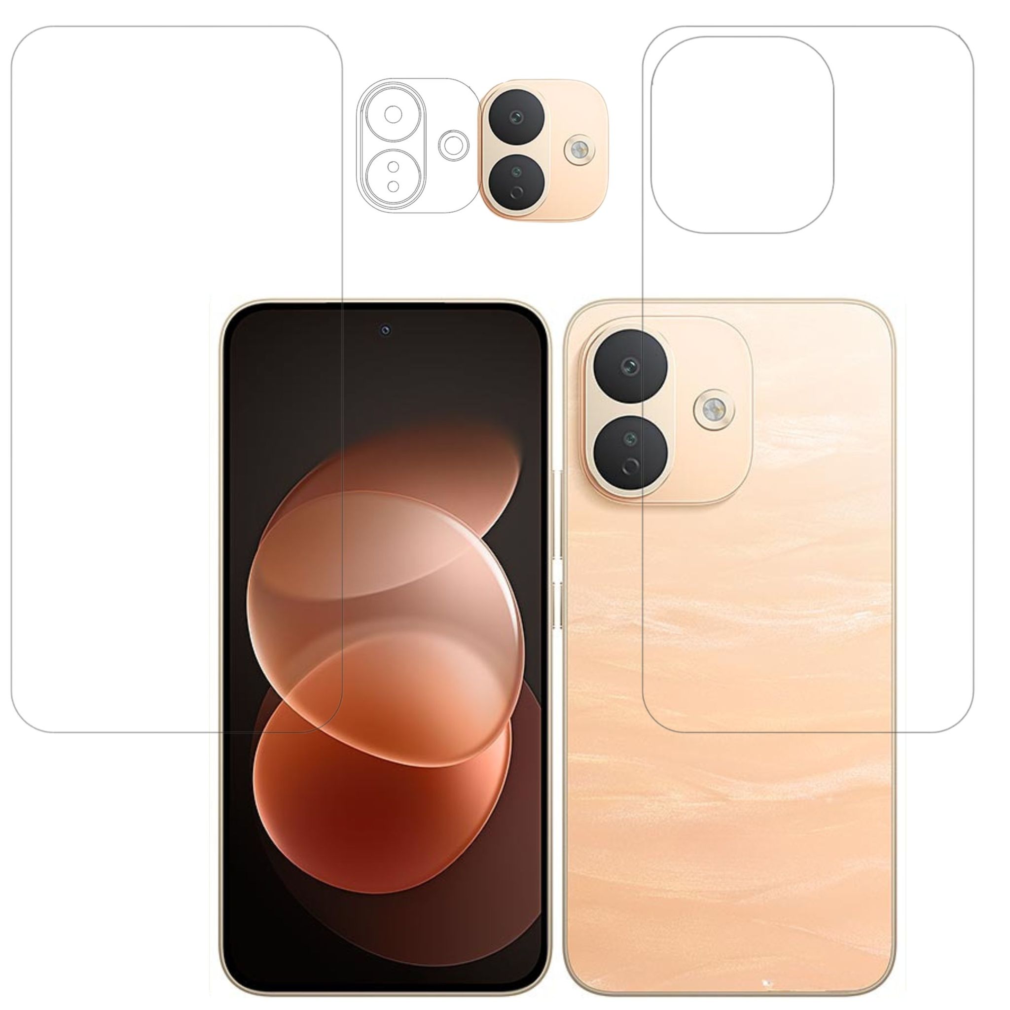 ISAAK Front and Back Screen Protector with Camera Lens Protector Compatible with Redmi Note 17 Pro 5G (COMBO PACK)