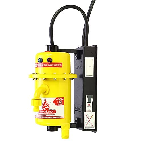 Mr.SHOT® AMAZE Fitted with Miniature Circuit Breaker and ON OFF Switch/Water Inlet and Outlet Threaded Model/Manual Reset Model/Color Yellow Mr.SHOT® AMAZE Fitted with Miniature Circuit Breaker and ON OFF Switch/Water Inlet and Outlet Threaded Model/Manu