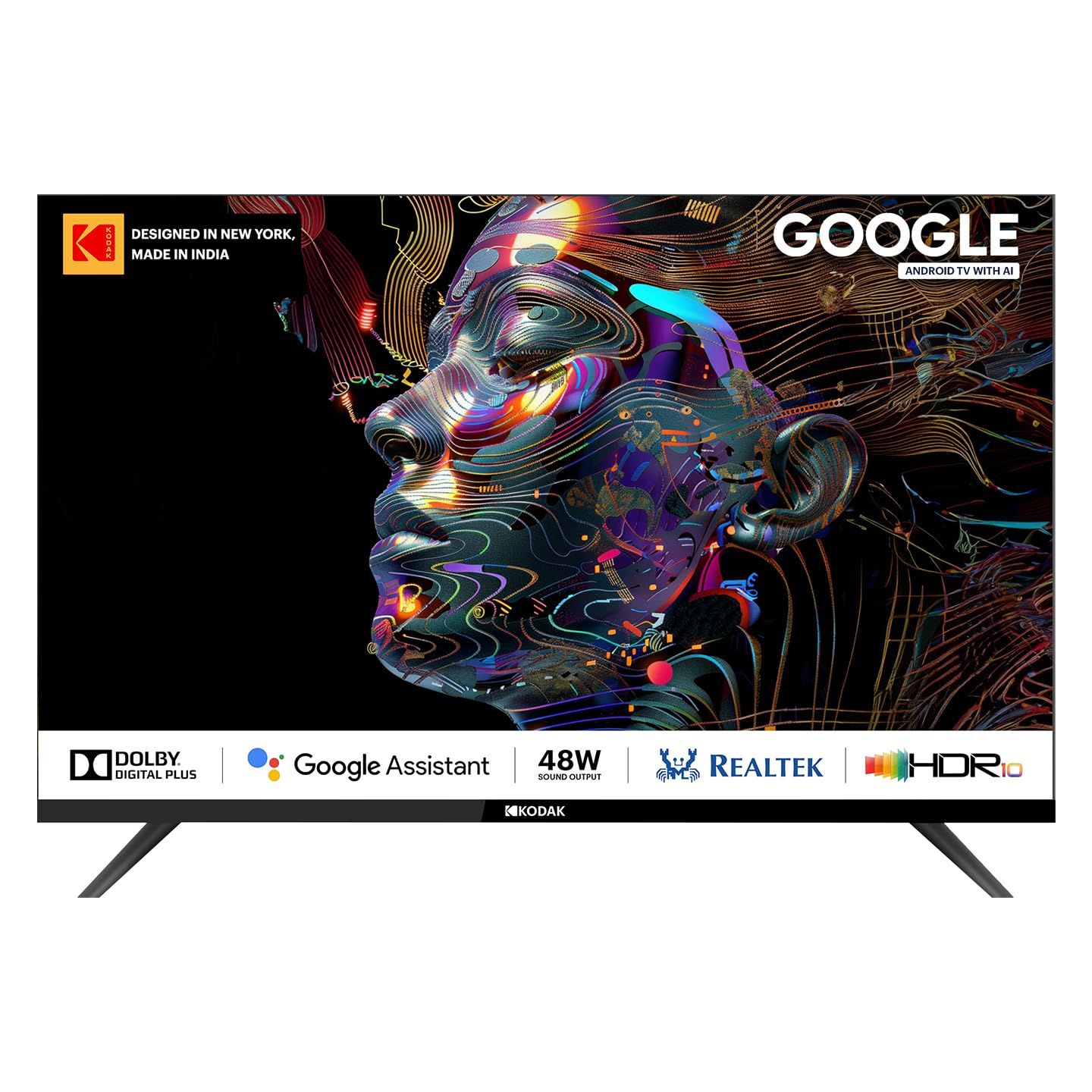 Kodak 80 cm (32 inches) Matrix Series QLED Android Google TV 32MT5077 (Black) Black