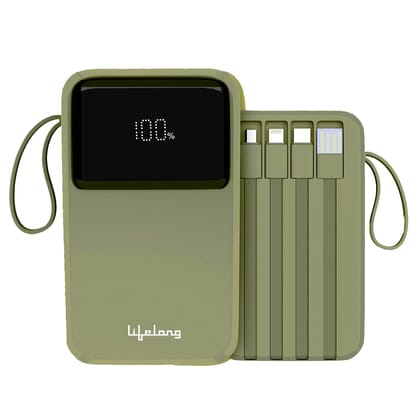 Lifelong Electronics 20000mAh 22.5W Fast Charging Power Bank | 3 Inputs (1 Built-in USB A Cable + 1 C + 1 Lightning Port) & 6 Outputs (3 Built-in Cables + 1 C + 2 A Port) | Small Pocket Size Powerbank Lifelong Electronics 20000mAh 22.5W Fast Charging Pow Lifelong Electronics 20000mAh 22.5W Fast Charging Power Bank | 3 Inputs (1 Built-in USB A Cable + 1 C + 1 Lightning Port) & 6 Outputs (3 Built-in Cables + 1 C + 2 A Port) | Small Pocket Size Powerbank Lifelong Electronics 20000mAh 22.5W Fast Charging Pow