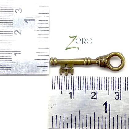 Brand Zero Vintage Metal Charms - Key Design 2 - Pack of 1 Pcs - 32mm*10mm*2mm Brand Zero Vintage Metal Charms - Key Design 2 - Pack of 1 Pcs - 32mm*10mm*2mm