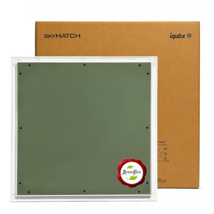Skyhatch PLANEA Ceiling Trap Door 600x600 mm (CTD26) | Aluminium Frame Access Panel | Push Lock | MR Board Infill | | False Ceiling Access Hatch | IQUBX Products | Pack of 1
