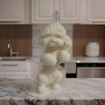 SS ENTERPRISE Organic SOYA Wax Poodle Sculpture Candle for Decoration, Party, Diwali, 1 Pack, White SS ENTERPRISE Organic SOYA Wax Poodle Sculpture Candle for Decoration, Party, Diwali, 1 Pack, White