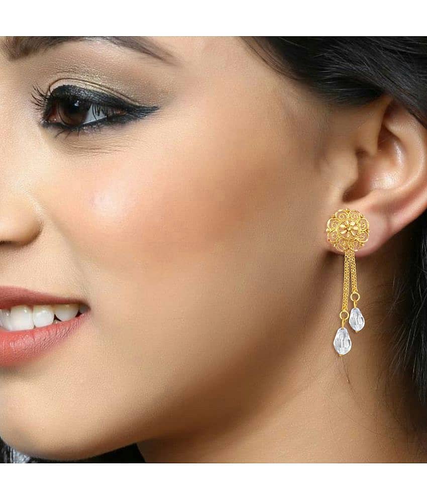 VIVASTRI Golden Drop Earrings ( Pack of 2 )
