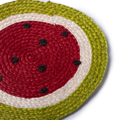 Sustainable Watermelon Jute Table Mat- L Sustainable Watermelon Jute Table Mat- L