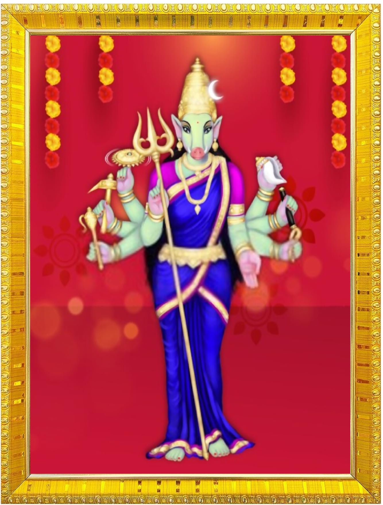 NOKKES Varahi Laxmi Devi Photo Frames Religious Photo frame 5X7 Inch Photo Frame_W20