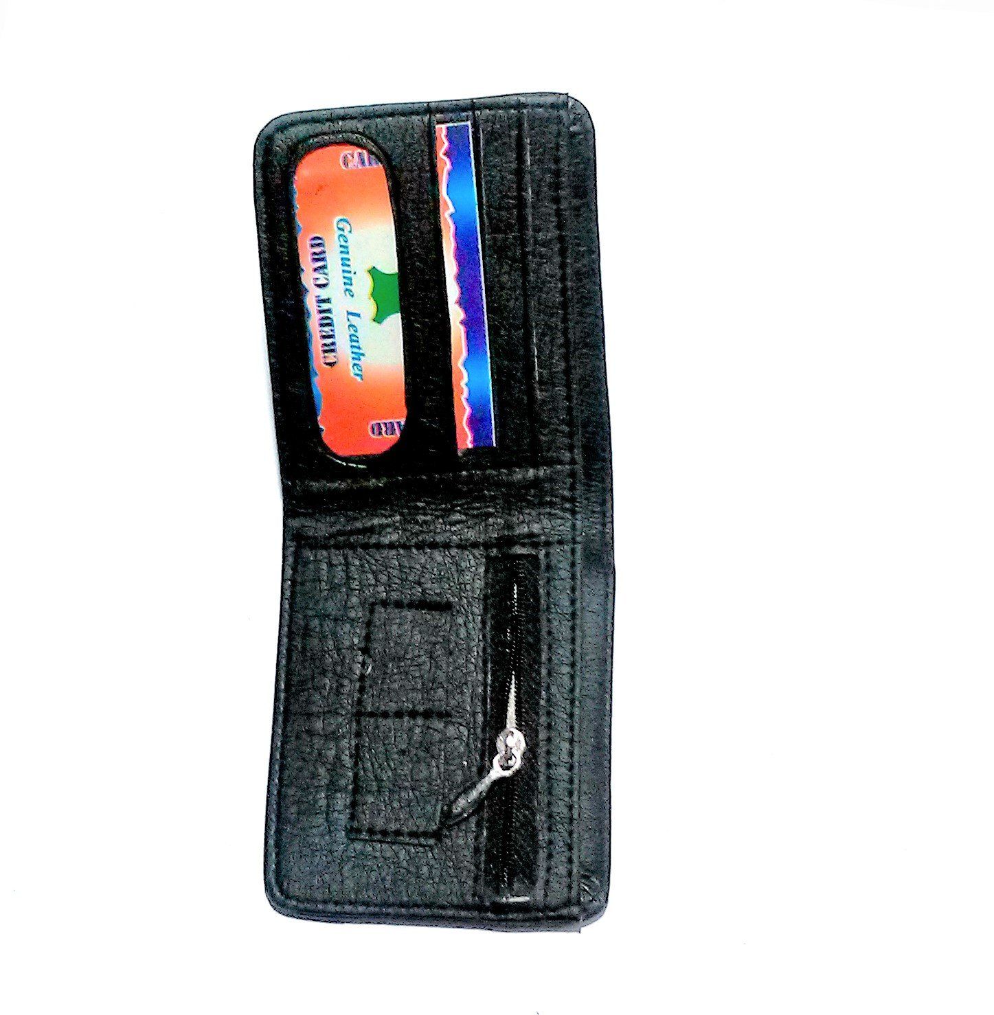 Nawani D.6 Unique Men's Black Leather Wallet, Size- 11/9 cm