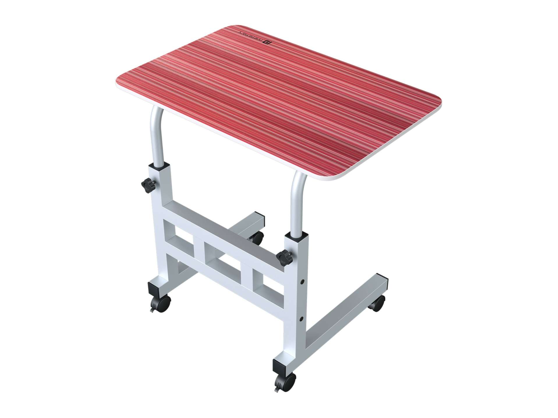 Portronics My Buddy D Height Adjustable, Metal Frame, Easy-to-Clean Tabletop, Safety Wheel Lock, Crimson Red