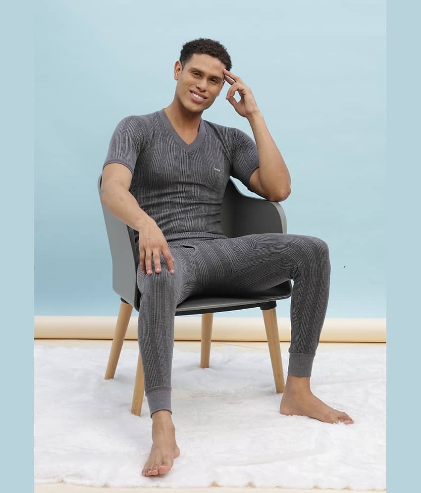 Dollar Ultra Pack of 1 Cotton Blend Thermal Sets For Men's ( Grey )