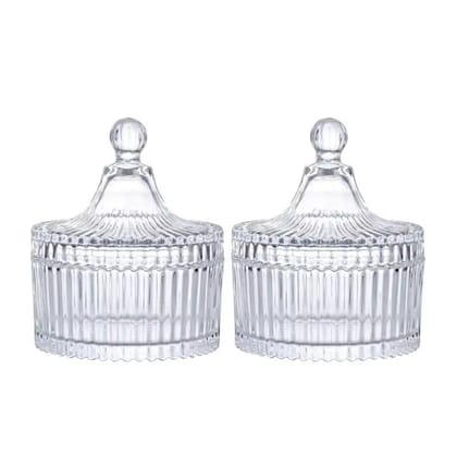 Glass Mukhwas Jar with Lid | 200 ML | Attractive Designer Candy Jar | Multi-Purpose Bowl | Decorative Container For Pickle, Food nuts |