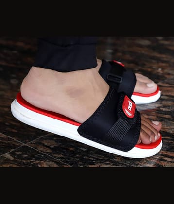 Aadi - Red PU Slide Flip flop