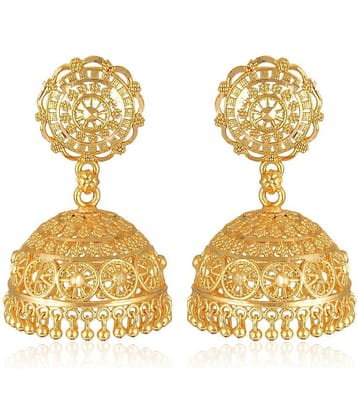 VIVASTRI Golden Jhumki Earrings ( Pack of 1 )