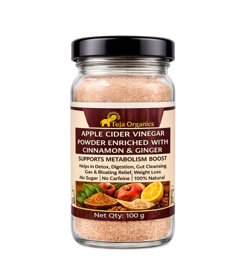 Apple Cider Vinegar Powder Enriched with Cinnamon & Ginger 100 gm | Supports Metabolism Boost | Helps in Detox | Digestion | Gut Cleansing | Gas & Bloating Relief | Weight Loss