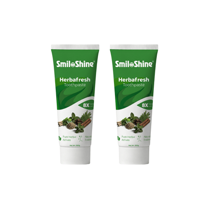 SmiloShine® Pack of 2 Herbafresh Herbal Toothpaste | 8X Herbal Care SmiloShine® Pack of 2 Herbafresh Herbal Toothpaste | 8X Herbal Care