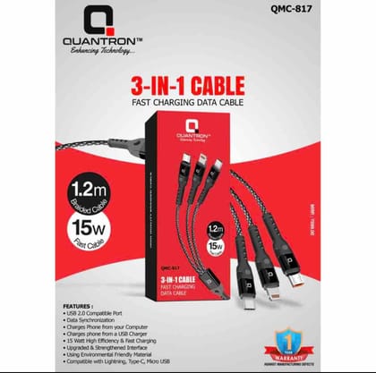 QUANTRON QMC-817 3 IN 1 DATA CABLE