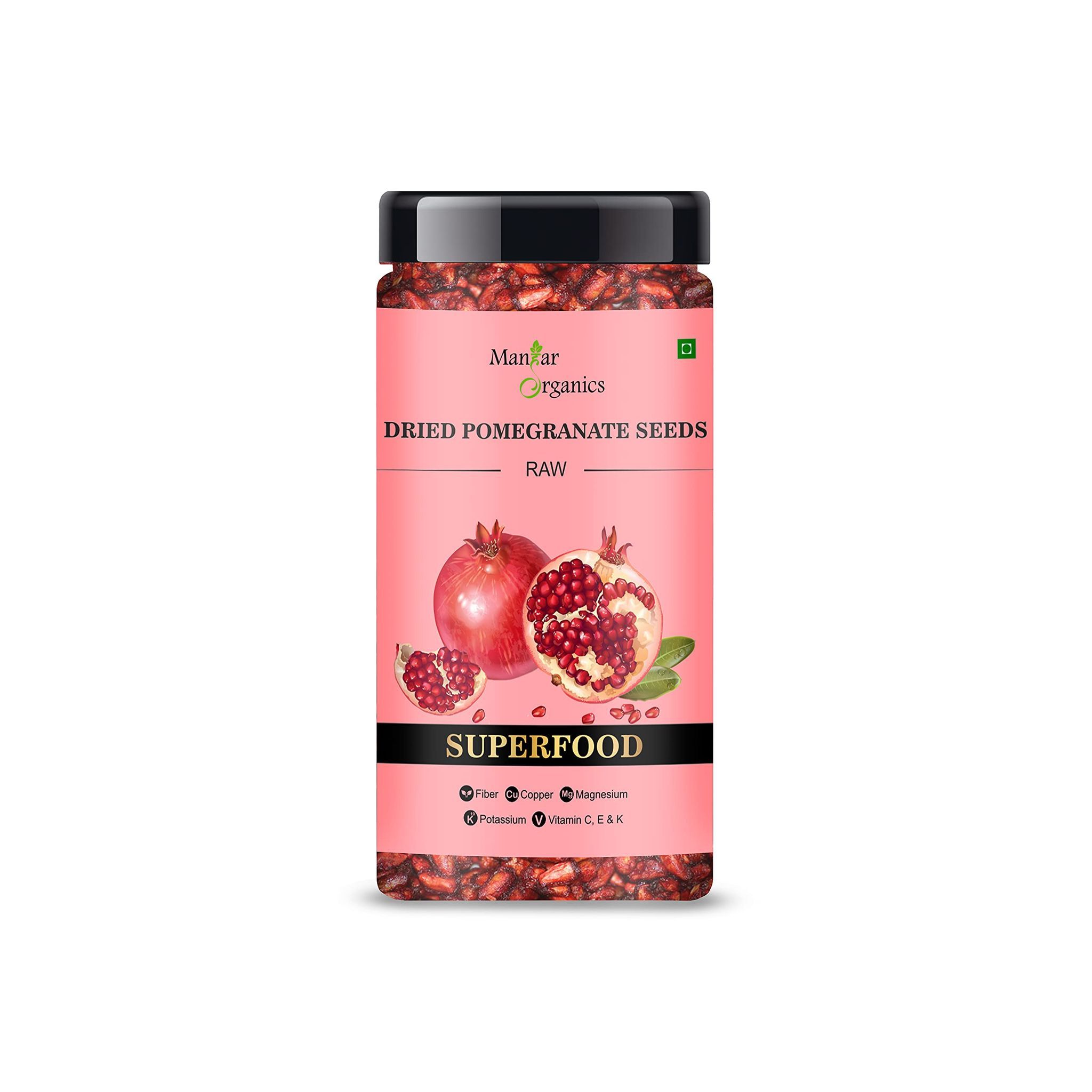 ManHar Organics Dried Pomegranate Seeds 125gm Jar-(dried Anardana/Anar Beej) for Cooking/Immunity Booster/Beauty
