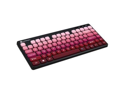 Portronics Bubble Square Wireless Keyboard with Bluetooth + 2.4 GHz USB Receiver (Dual Connectivity), Pair 3 Devices Max, Multimedia Hotkeys, for Laptop, PC, Smartphone, Tablet - Purple