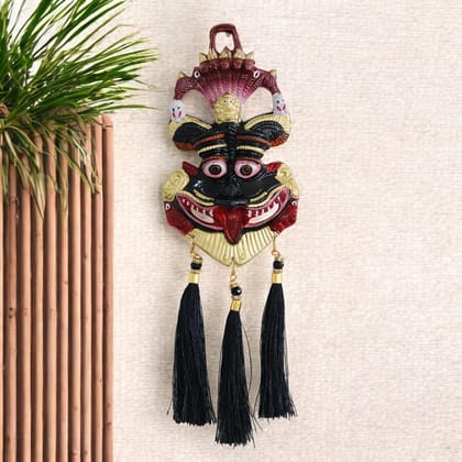 Dreamkraft Metal Narsingh Kirtimukha Nazar Battu with Naag Ganesha | Evil Eye Protection Wall Hanging Mask | Vastu Kawach for Home Office Door | Antique Finish Spiritual Decor - 1 Piece
