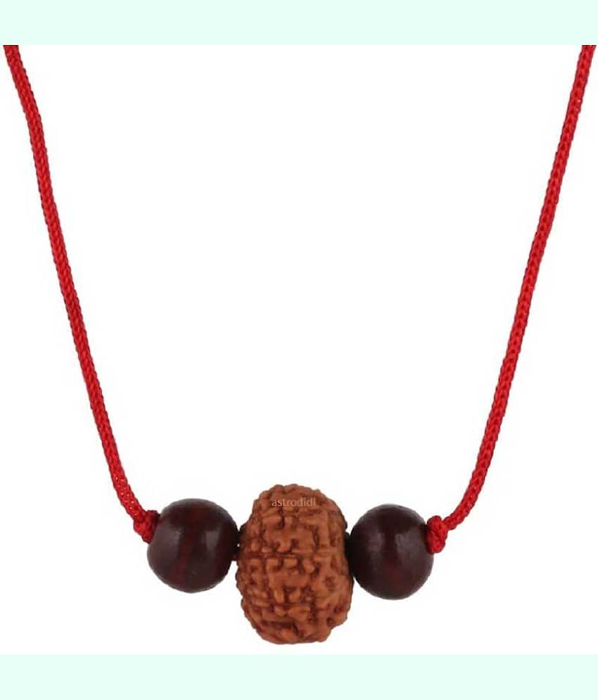 Astrodidi 8 Mukhi Indonesian Java Rudraksha (Small Size) With Red Chandan Beads