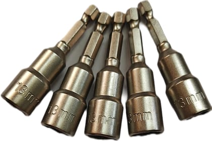 H9 10mm A/F Magnetic Nut Setter Set 1/4 inch Hex Shank, 65mm Long, CR-V Steel, Power Nut Driver socket for Drill & Impact Wrench Tools (Pack Of 5 bits) (M 10mm x 65mm)