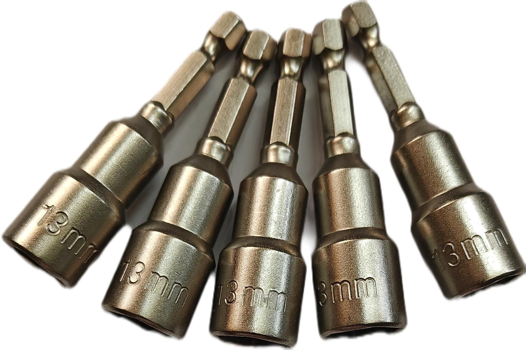 H9 10mm A/F Magnetic Nut Setter Set 1/4 inch Hex Shank, 65mm Long, CR-V Steel, Power Nut Driver socket for Drill & Impact Wrench Tools (Pack Of 5 bits) (M 10mm x 65mm)