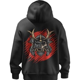 BULL CLOTHING Mens Samurai Helmet Graphic Hoodie - 60 Cotton 40 Poly 280 GSM Fleece Pullover Sweatshirt BULL CLOTHING Mens Samurai Helmet Graphic Hoodie - 60 Cotton 40 Poly 280 GSM Fleece Pullover Sweatshirt