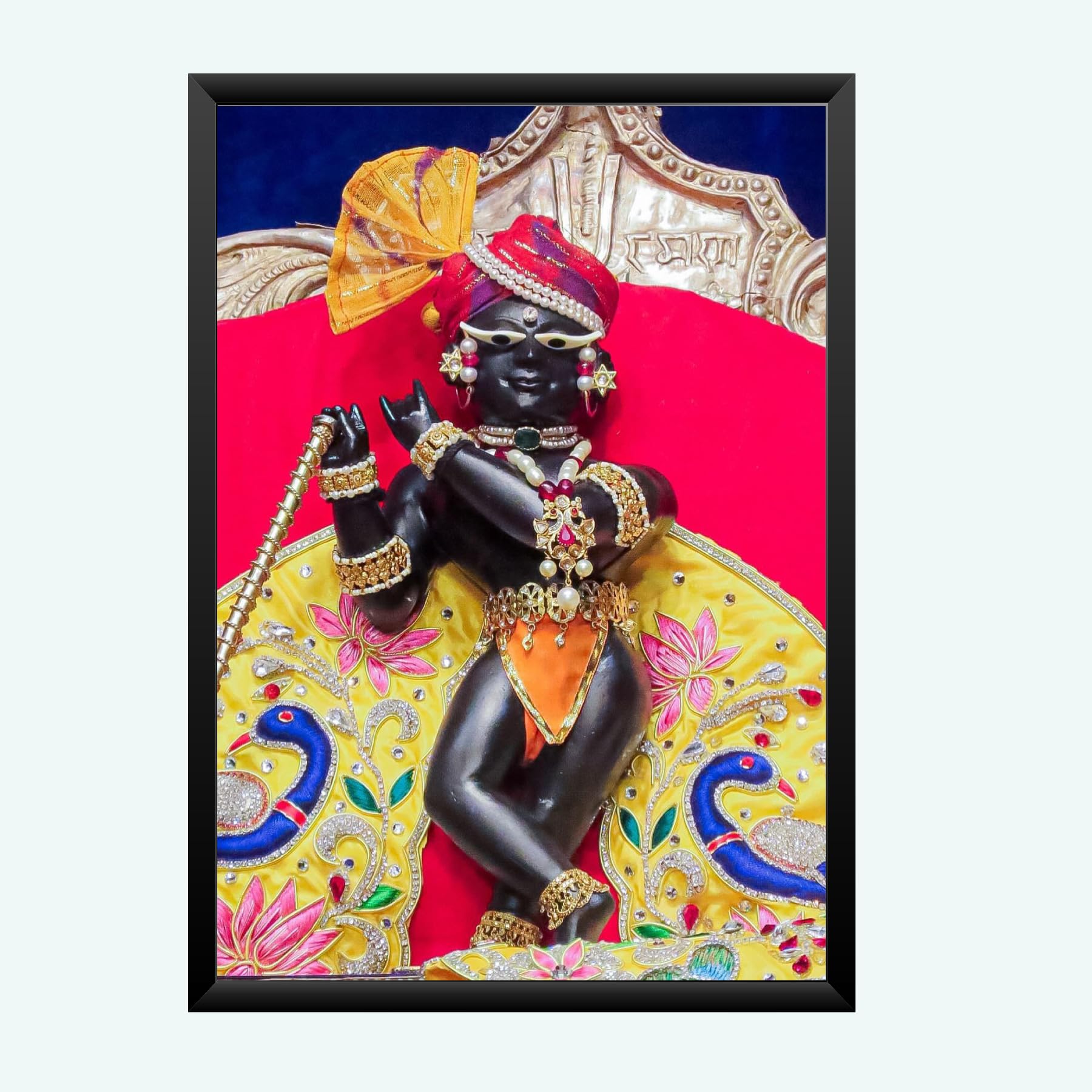NOKKES Radha Raman ji Vrindavan Radha Raman Thakur Ji Photo Frames Religious Photo frame 5X7 Inch Photo Frame_QWW78