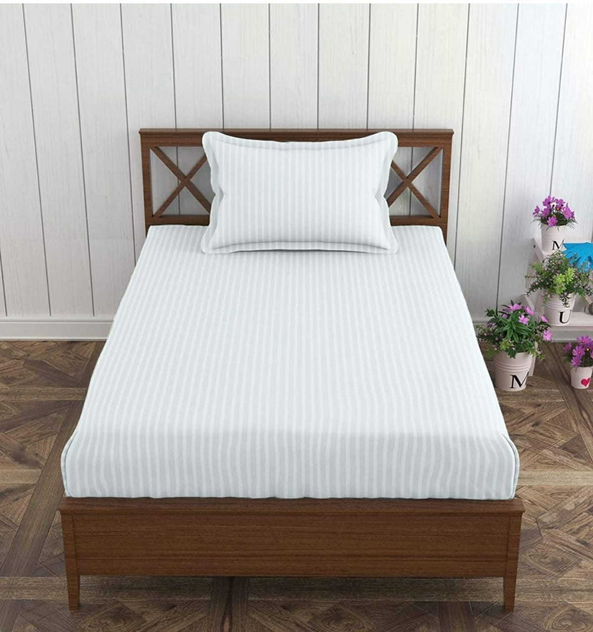 3001-Hometrade India-Standard King Size (90*108 Inches)-Buy Pure Cotton Jaipuri Printed Flat King Size Double Bedsheet With 2 Matching Pillow Cover