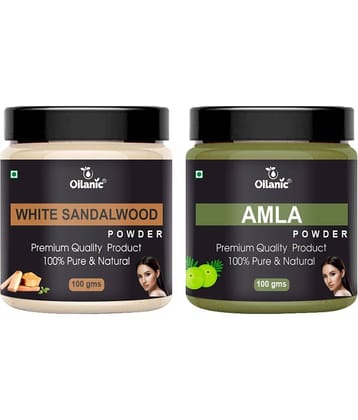 Oilanic 100% White Sandalwood Powder & Amla Powder For Skincare Hair Mask 200 g Pack of 2