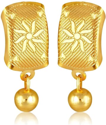 VIVASTRI Golden Stud Earrings ( Pack of 1 )