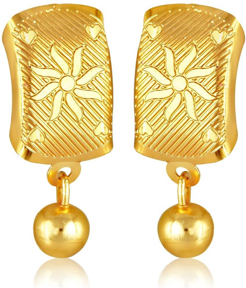 VIVASTRI Golden Stud Earrings ( Pack of 1 )
