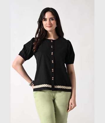 ALL WAYS YOU Women's Cotton Shirt Style Top ( Black )
