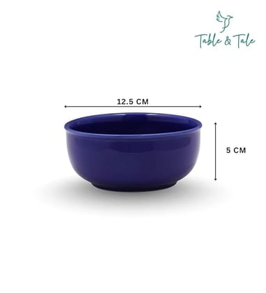 Table & Tale Fine Porcelain Bowl in Elegant Blue| Crafted in Sri Lanka | Scratch Resistant | Perfect for High-End Dining | Used for Soups, Salads, Snacks, Nuts | Microwave & Dishwasher Safe Set of 2