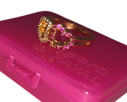 Gold Plated Cubic Zirconia Initial Letter D Ring for Women