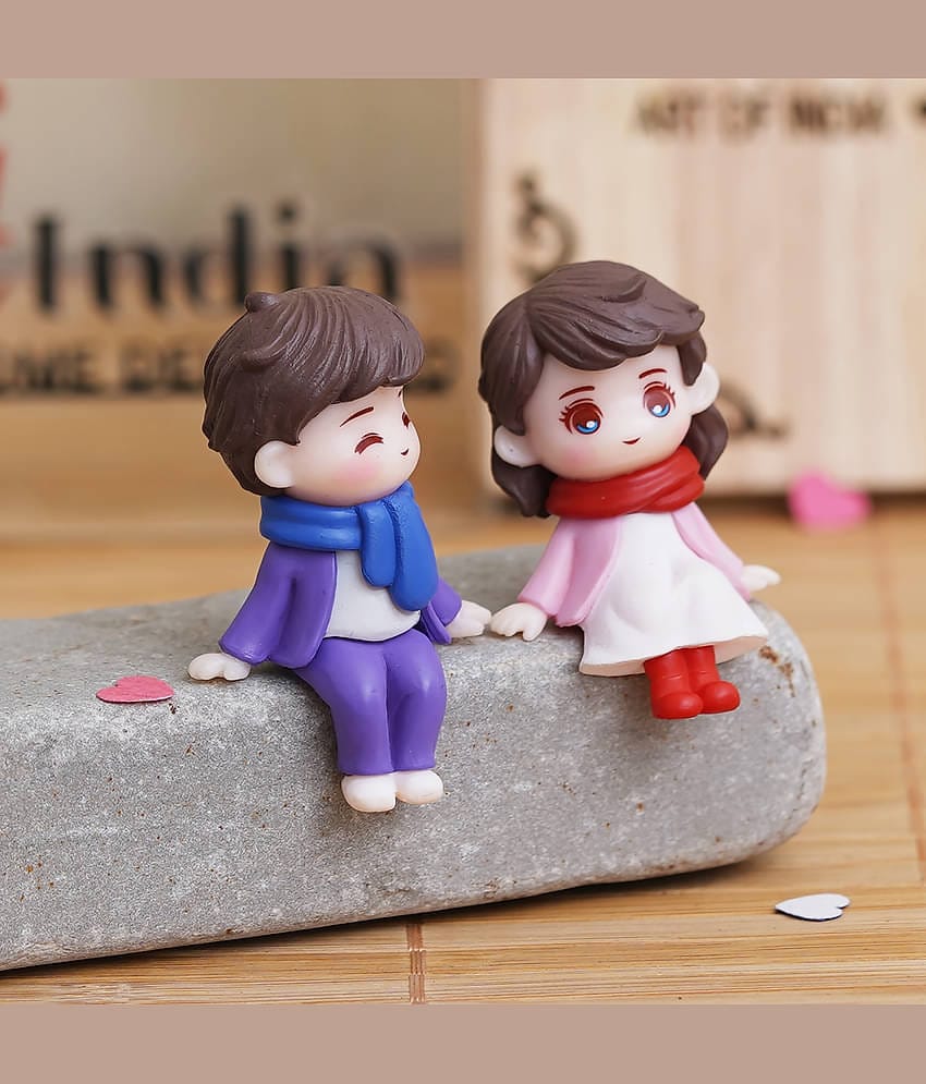 eCraftIndia Multicolor Resin Couple Figurine