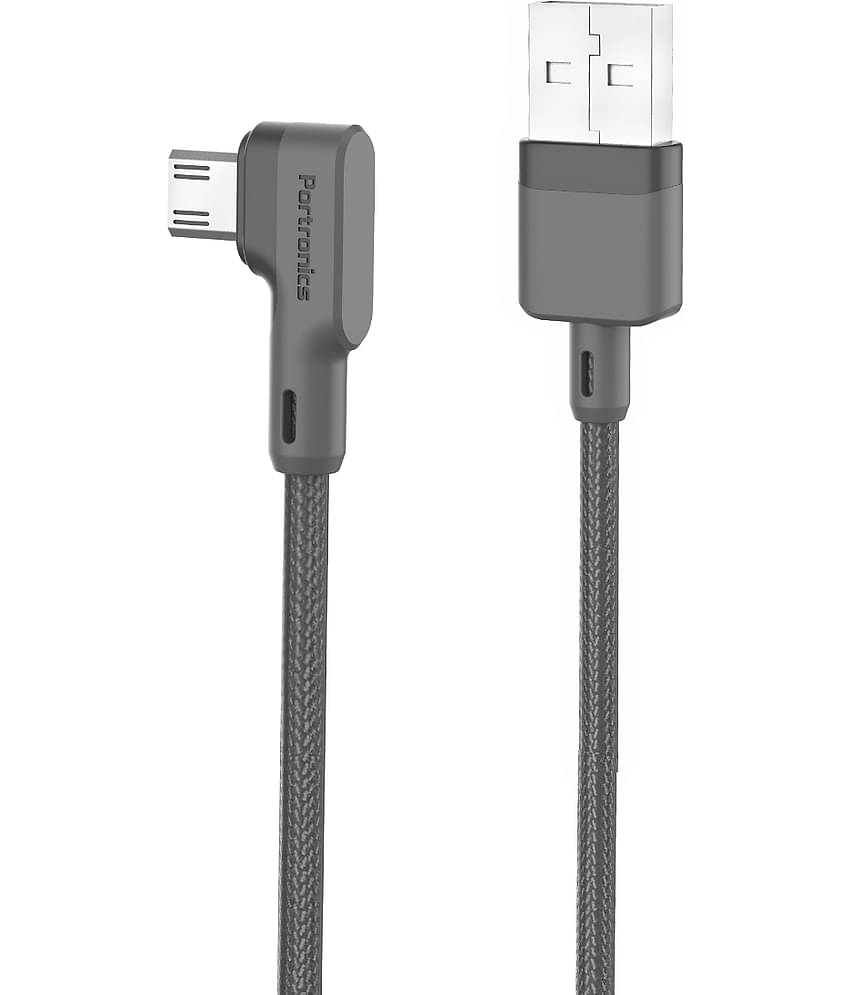 Portronics Konnect L Micro Cable:1.2 M Micro USB Cable ,Grey (POR 1079)