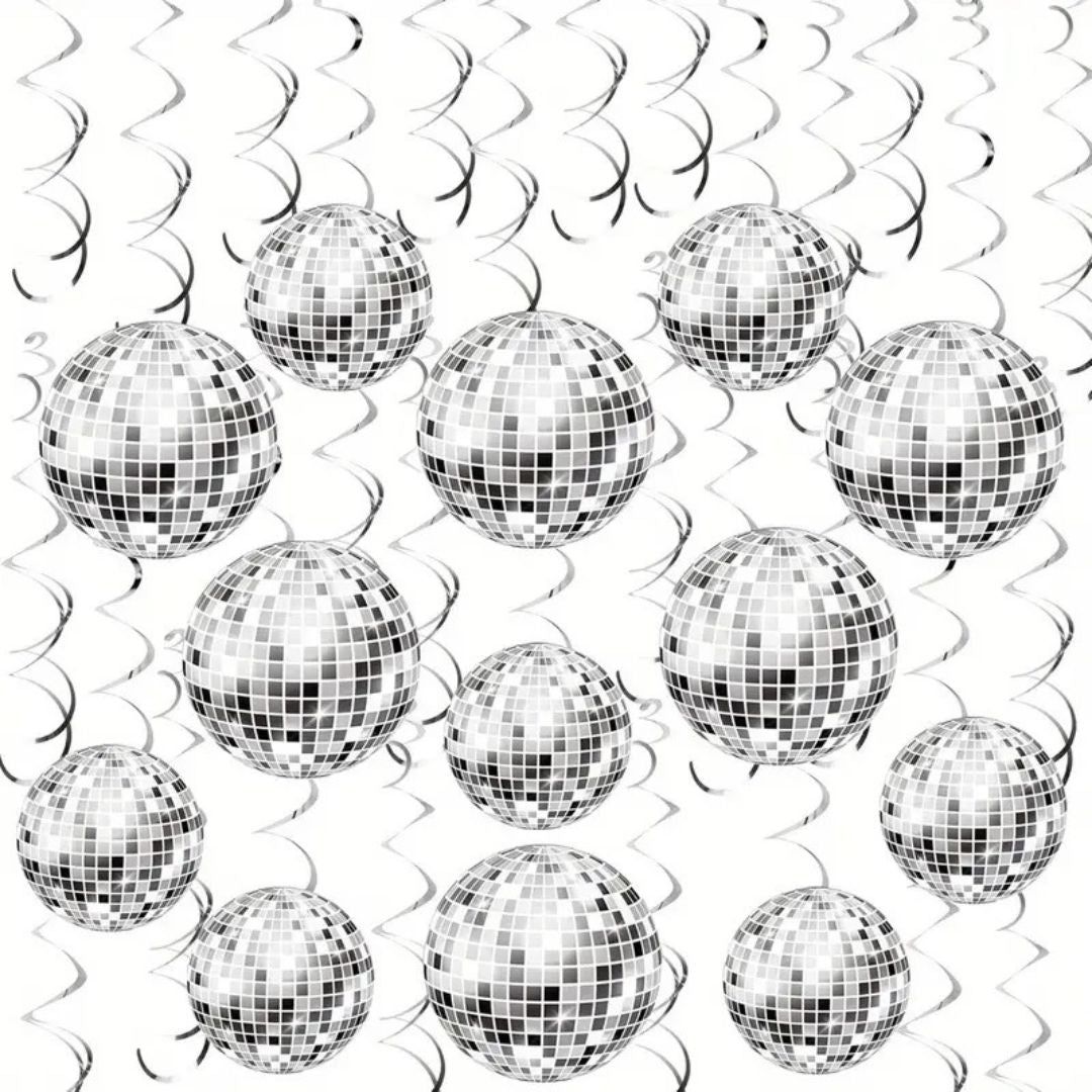 Disco Ball Swirl Decoration - 6PC
