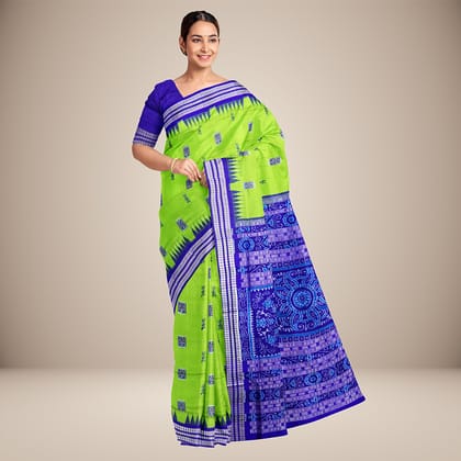 New Tribal Motif Temple and Rudraksha Border Bomkai Silk Saree New Tribal Motif Temple and Rudraksha Border Bomkai Silk Saree