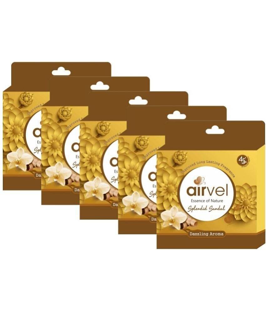 Airvel Bathroom Air Freshener Blocks Sandal Fragrance for Home & Office Use 75g ( Pack of 5 )
