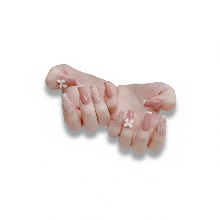 Luxury Bow Accented Press-On Nail Set