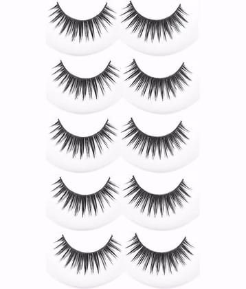 FOK Natural False Eyelashes Makeup Extension 10 no.s Pack Of 5 Pair